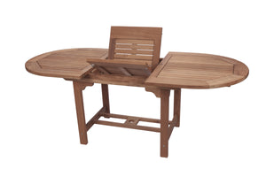 Family Teak Outdoor 35" x 60-78" Expansion Dining Table