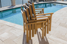 9 pc Captiva Teak and Sling Dining Set with 96-120" Rectangular Expansion Table