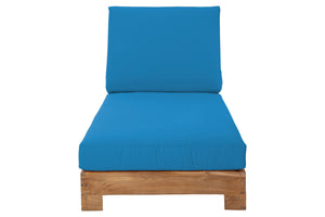 Set of 2 Pacific Teak Outdoor Chaise Lounger. Sunbrella Cushion.