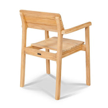 Curated Maison Riva 5-Piece Rectangular Teak Outdoor Dining Set with Stacking Armchairs