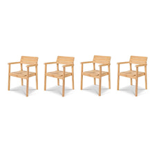 Curated Maison Riva 5-Piece Rectangular Teak Outdoor Dining Set with Stacking Armchairs
