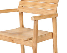 Curated Maison Riva 5-Piece Rectangular Teak Outdoor Dining Set with Stacking Armchairs