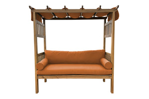 Huntington Teak Arbor Bench. Sunbrella Cushion.