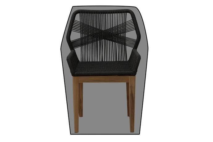 Beverly Rope & Teak Outdoor Dining Chair WeatherMAX Outdoor Weather Cover