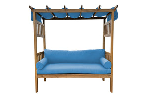 Huntington Teak Arbor Bench. Sunbrella Cushion.