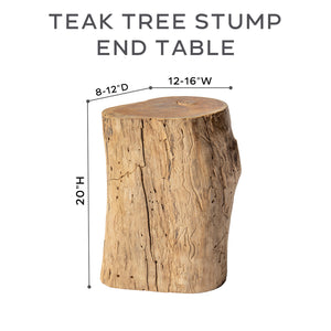 Teak Tree Stump End Table
