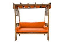 Huntington Teak Arbor Bench. Sunbrella Cushion.