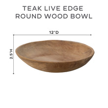 Teak Live Edge Round Wood Bowl (V/W)