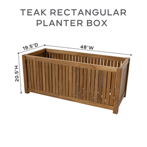 Teak Rectangular Planter Box