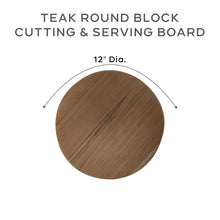 Teak Round Block Cutting & Serving Board (X)