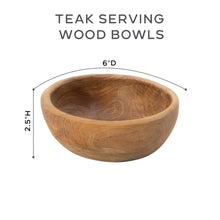 Set of 4 Teak Serving Wood Bowls (Q)