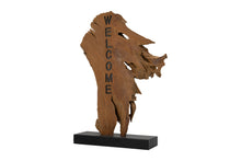 Teak Wood Welcome Sign Stand