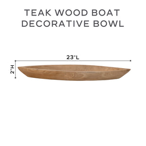 Teak Boat Decorative Wood Bowl (I)