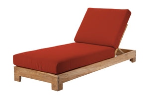 Set of 2 Pacific Teak Outdoor Chaise Lounger. Sunbrella Cushion.