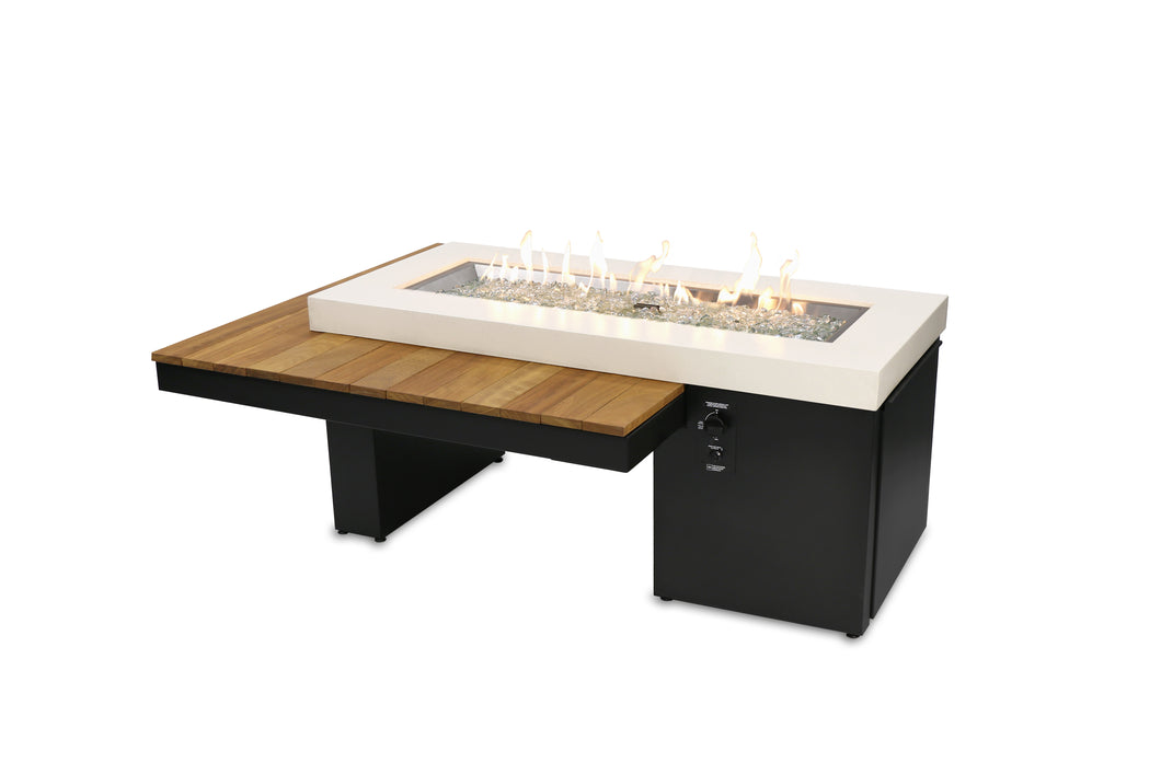 Uptown Iroko Concrete Top Outdoor Fire Table