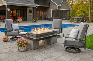 Outdoor Greatroom UPT-1242 Black Uptown Linear Gas Fire Pit Table