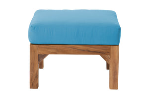 Huntington Outdoor Teak Ottoman. Sunbrella Cushion.