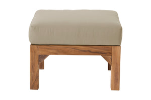 Huntington Outdoor Teak Ottoman. Sunbrella Cushion.