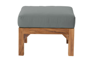 Huntington Outdoor Teak Ottoman. Sunbrella Cushion.