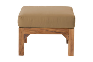 Huntington Teak Outdoor Ottoman. Sunbrella Cushion.