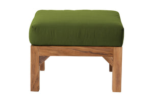 Huntington Outdoor Teak Ottoman. Sunbrella Cushion.