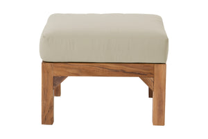Huntington Teak Outdoor Ottoman. Sunbrella Cushion.