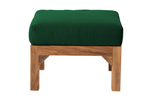 Huntington Outdoor Teak Ottoman. Sunbrella Cushion.