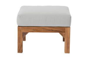 Huntington Teak Outdoor Ottoman. Sunbrella Cushion.