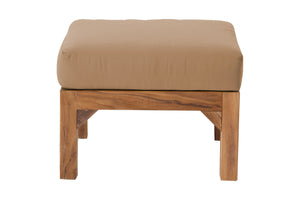 Huntington Outdoor Teak Ottoman. Sunbrella Cushion.