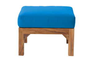 Huntington Outdoor Teak Ottoman. Sunbrella Cushion.