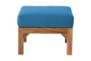 Huntington Outdoor Teak Ottoman. Sunbrella Cushion.