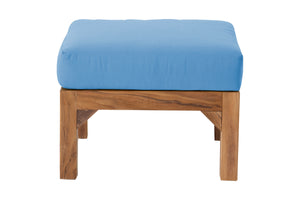 Huntington Outdoor Teak Ottoman. Sunbrella Cushion.