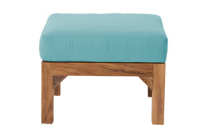Huntington Teak Outdoor Ottoman. Sunbrella Cushion.