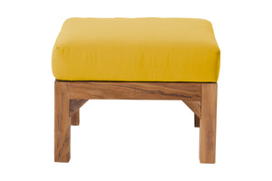 Huntington Outdoor Teak Ottoman. Sunbrella Cushion.