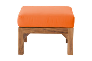 Huntington Teak Outdoor Ottoman. Sunbrella Cushion.