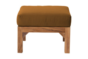 Huntington Outdoor Teak Ottoman. Sunbrella Cushion.