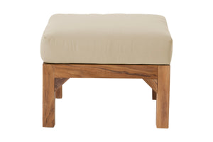 Huntington Teak Outdoor Ottoman. Sunbrella Cushion.