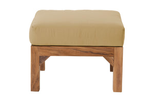 Huntington Teak Outdoor Ottoman. Sunbrella Cushion.