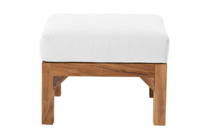 Huntington Outdoor Teak Ottoman. Sunbrella Cushion.