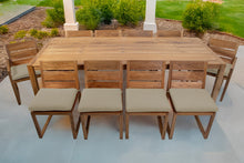 11 pc Venice Teak Dining Set with 108" Rectangular Dining Table