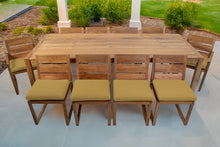 11 pc Venice Teak Dining Set with 108" Rectangular Dining Table