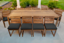 11 pc Venice Teak Dining Set with 108" Rectangular Dining Table