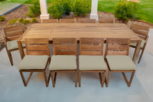 11 pc Venice Teak Dining Set with 108" Rectangular Dining Table