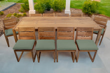11 pc Venice Teak Dining Set with 108" Rectangular Dining Table