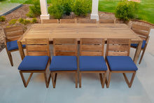 11 pc Venice Teak Dining Set with 108" Rectangular Dining Table