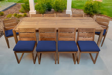 11 pc Venice Teak Dining Set with 108" Rectangular Dining Table