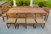11 pc Venice Teak Dining Set with 108" Rectangular Dining Table