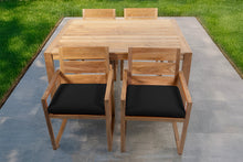 5 pc Venice Teak Arm Dining Set with 59" Rectangular Dining Table