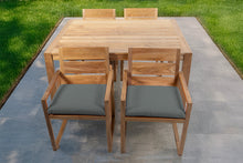 5 pc Venice Teak Arm Dining Set with 59" Rectangular Dining Table