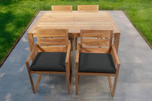 5 pc Venice Teak Arm Dining Set with 59" Rectangular Dining Table
